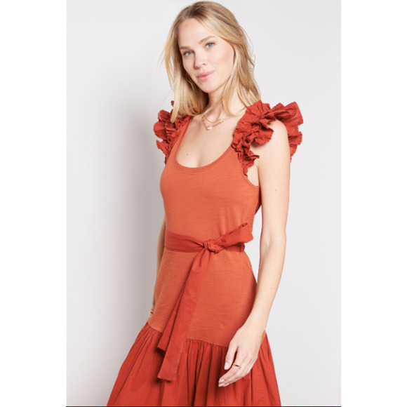 NATION LTD x Evereve NWT Everleigh Dress in Terracotta Cayenne // M - Picture 4 of 14
